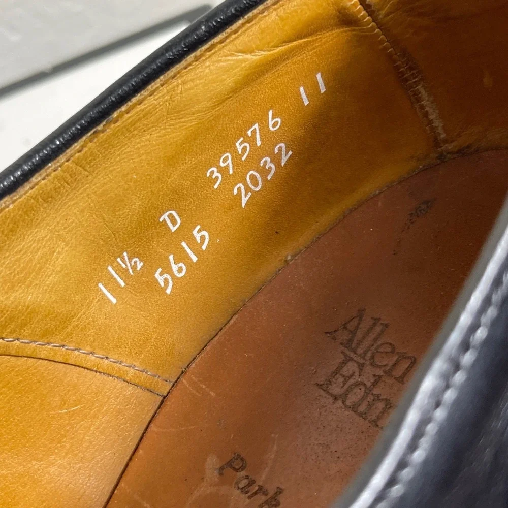 Allen Edmonds Park Avenue 5615 Black Leather Cap Toe Oxford Dress Mens 11.5 D
